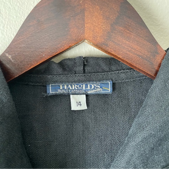 VINTAGE HAROLD’S 100% Linen Single Button Short Sleeve Cardigan - Picture 6 of 6